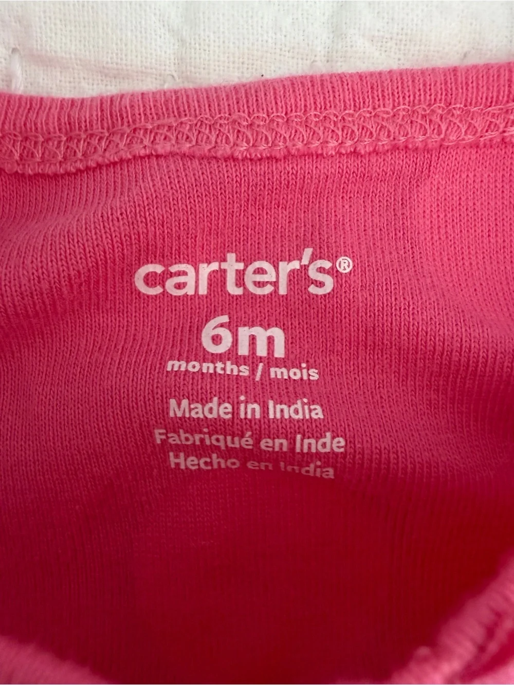 Carter's Bright Pink Infant Day Onesies, Set of Two, 6MO
